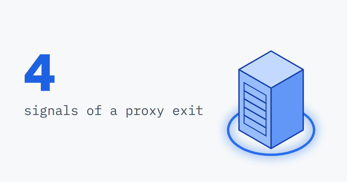 4, signals of a proxy exit, beside a server rack inside a glowing ring