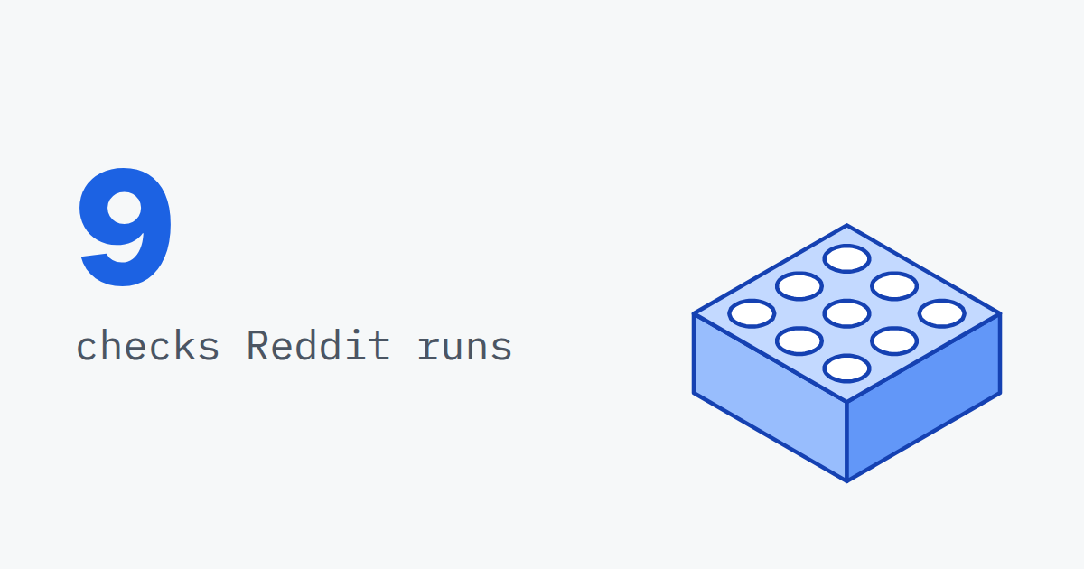 9, checks Reddit runs, beside a block with nine round slots