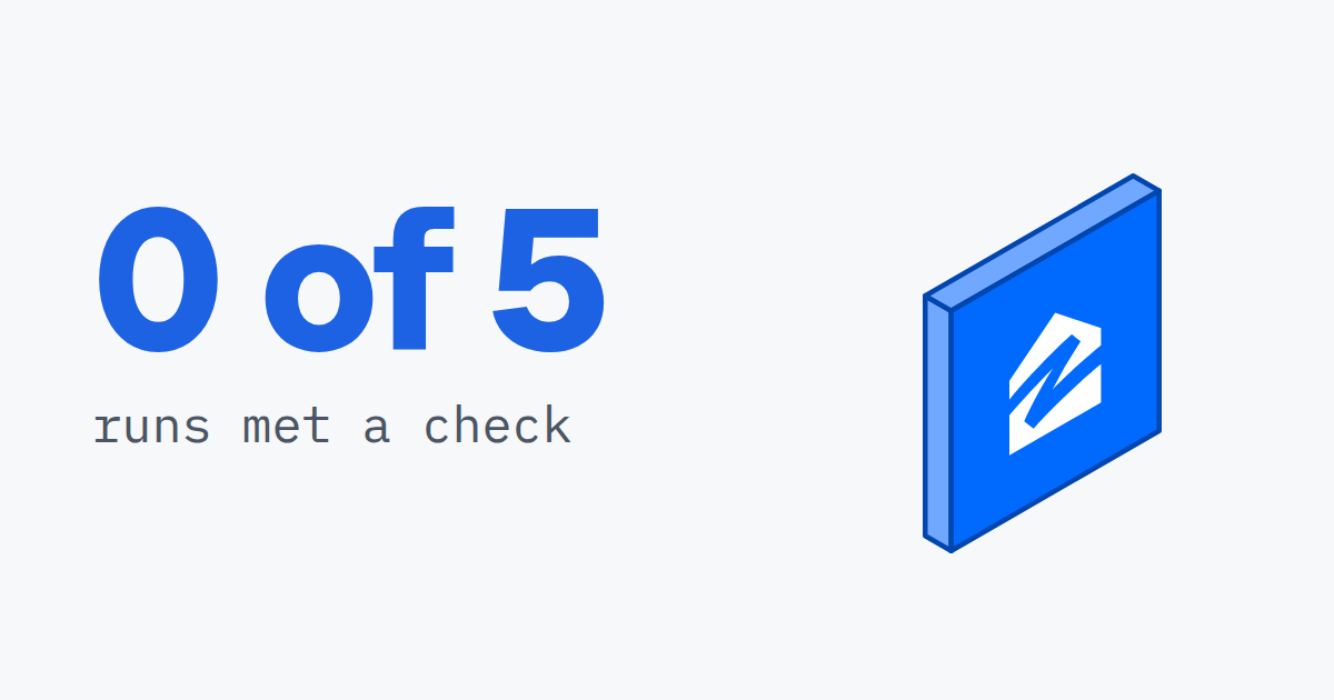 0 of 5, runs met a check, beside a Zillow logo tile